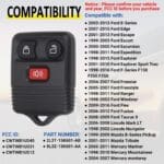 Keyless Entry Remote Key Fob Compatible with Ford F150 F250 F350 Escape Expedition Explorer Ranger, Lincoln, Mercury, Mazda and More, Replacement for CWTWB1U331 CWTWB1U345, 3 Button (Pack of 2)