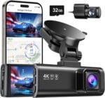 REDTIGER Dash Cam Front Rear, 4K/2.5K Full HD Dash Camera for Cars, Included 32GB Card, Built-in Wi-Fi GPS, 3.16 IPS Screen, Night Vision, 170Wide Angle, WDR, 24H Parking Mode(F7NP)