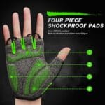 Bike Gloves for Men Women with Anti-Slip Shock-Absorbing Pad, Light Weight Half-Finger Cycling Gloves