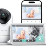 VistaView Smart WiFi Baby Monitor - 5 1080P Split Screen & 2K Camera App Control, Cry & Motion Alerts, HD Night Vision, 5000mAh Battery, 2-Way Talk, Multi-User, Triple Security, 1279ft Range