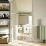 Cumbor 29.7-40.6″ Baby Gate for Stairs, Mom’s Choice Awards Winner-Dog Gate for Doorways, Pressure Mounted Self Closing Pet Gates for Dogs Indoor, Durable Safety Child Gate with Easy Walk Thru Door