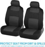 BDK PolyPro Car Seat Covers Full Set in Charcoal on Black  Front and Rear Split Bench for Cars, Easy to Install Cover Set, Accessories Auto Trucks Van SUV