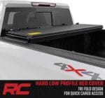 Rough Country Hard Tri-Fold Truck Bed Tonneau Cover for Chevy Silverado & GMC Sierra 1500 (2019-2025) – Low-Profile Aluminum Folding Bed Cover, Fits 5’10 (69.9″) Bed
