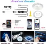 Interior Car LED Strip Lights with Wireless APP and Remote Control, RGB 5 in 1 Ambient Lighting Kits with 236 inches Fiber Optic, 16 Million Colors Car Neon Lights, Sync to Music