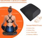 kingphenix Premium Car Seat Cushion, Memory Foam Driver Seat Cushion to Improve Driving View- Coccyx & Lower Back Pain Relief- Seat Cushion for Car, Truck, Office Chair (Black Mesh Cloth)