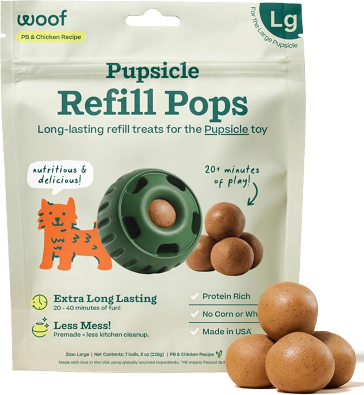 WOOF Pupsicle Refill Pops, Delicious Long Lasting Dog Treats - Image 1