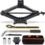 Car Jack Kit Scissor Jack for Car 2 Ton (4409 lbs) Tire Jack Tool Kit Universal Car Emergency Kit with Lug Wrench Tire Changing Kit for Car SUV (2T)