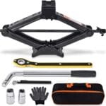 Car Jack Kit Scissor Jack for Car 2 Ton (4409 lbs) Tire Jack Tool Kit Universal Car Emergency Kit with Lug Wrench Tire Changing Kit for Car SUV (2T)