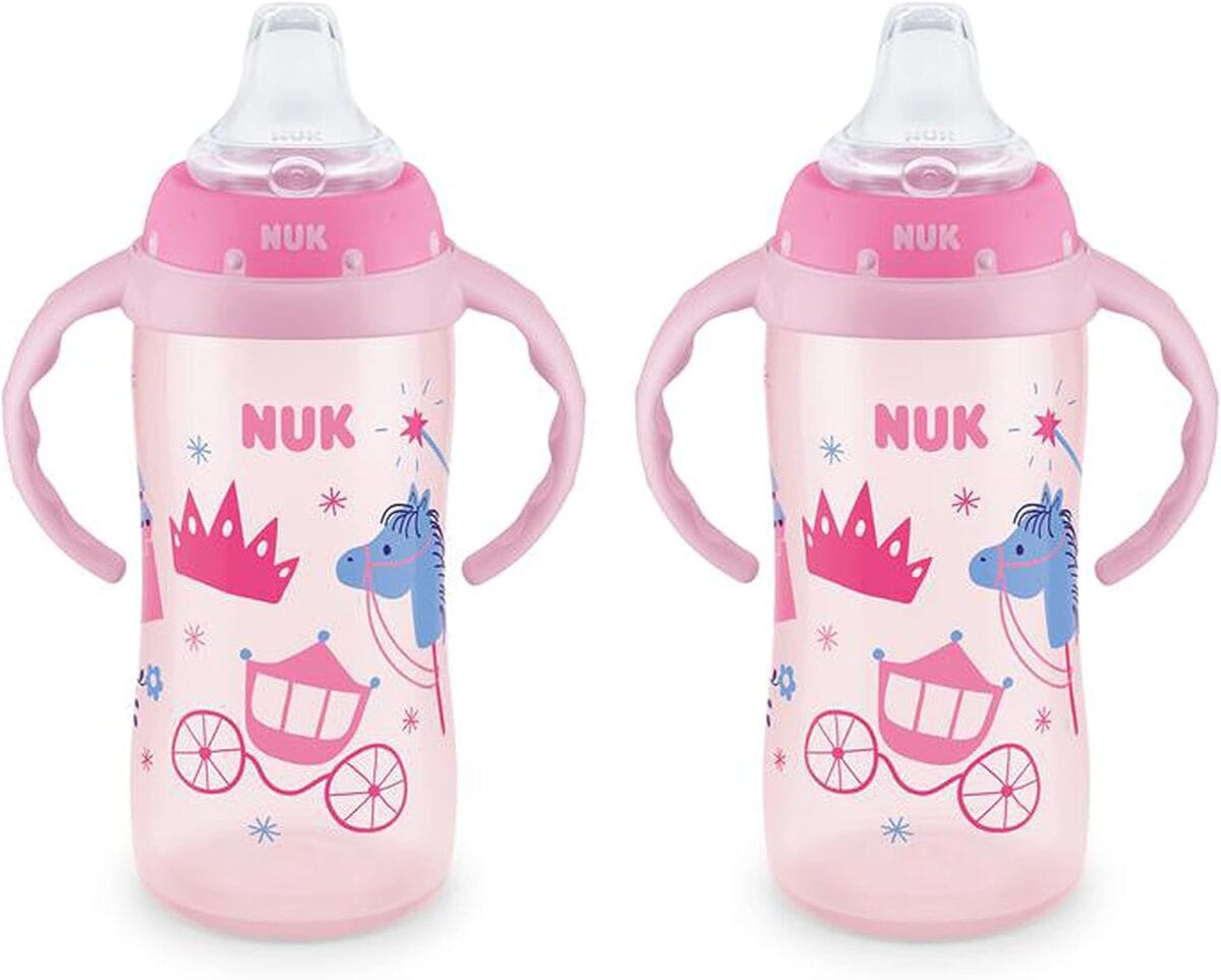 NUK Learner Cup, 10 oz, 8+ Months, 2 Count  BPA Free, Spill Proof Sippy Cup