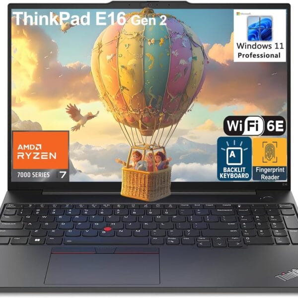 Lenovo ThinkPad E16 G2 Business Laptop Computer, 16" FHD+, AMD 8-Core Ryzen 7 7735HS (Beat i7-1360P), 32GB DDR5, 1TB PCIe SSD, WiFi 6E, Fingerprint Reader, Backlit Keyboard, Windows 11 Pro, AZ-XUT