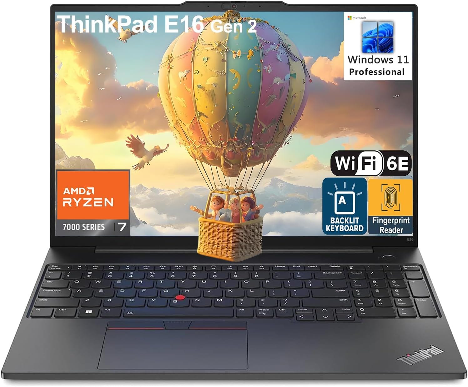 Lenovo ThinkPad E16 G2 Business Laptop Computer, 16" FHD+, AMD 8 Core Ryzen 7 7735HS (Beat I7 1360P), 32GB DDR5, 1TB PCIe SSD, WiFi 6E, Fingerprint Reader, Backlit Keyboard, Windows 11 Pro, AZ XUT Lenovo ThinkPad E16 G2 Business Laptop Computer, 16" FHD+, AMD 8-Core Ryzen 7 7735HS (Beat i7-1360P), 32GB DDR5, 1TB PCIe SSD, WiFi 6E, Fingerprint Reader, Backlit Keyboard, Windows 11 Pro, AZ-XUT