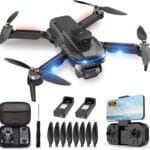 4K Drones with Camera for Kids,Drones for Adults with Emergency Stop, Headless Mode, 360 Flips, Carrying Case & 2 Batteries,Wireless RC Toys for Boys Girls