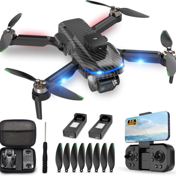 4K Drones with Camera for Kids,Drones for Adults with Emergency Stop, Headless Mode, 360 Flips, Carrying Case & 2 Batteries,Wireless RC Toys for Boys Girls