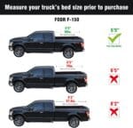 Tutel Hard Shell Folding Truck Bed Tonneau Cover|Fits 2015-2025 Ford F150 5’5″Bed (66″) – TULH016