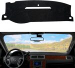 Dashboard Dash Cover Mat Carpet Compatible with 07-14 Chevy Tahoe Suburban Denali Avalanche GMC Yukon/XL,07-13 Chevy Silverado Sierra Without Dash Speaker and Only One Glove Box(Airbag box can open)