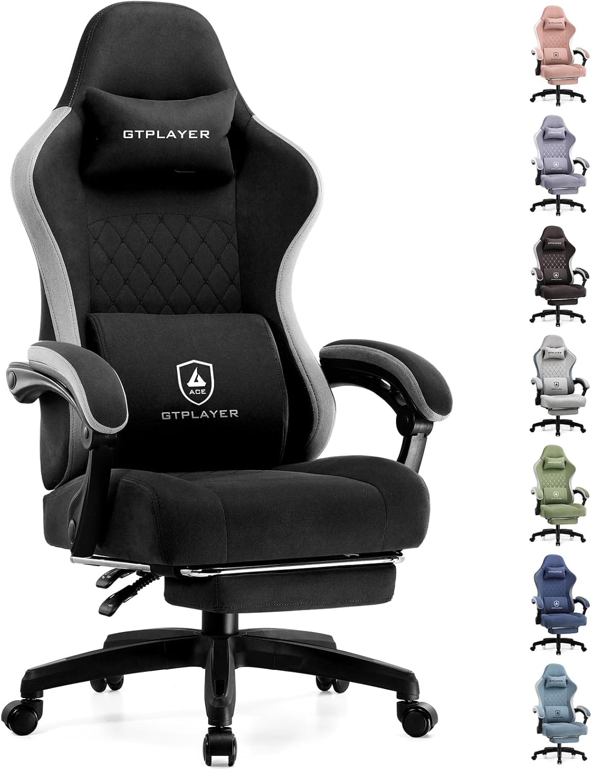 GTPLAYER Gaming Chair, Computer Office Chair With Pocket Spring Cushion, Linkage Armrests And Footrest, High Back Ergonomic Computer Chair With Lumbar Support Task Chair With Footrest GTPLAYER Gaming Chair, Computer Office Chair with Pocket Spring Cushion, Linkage Armrests and Footrest, High Back Ergonomic Computer Chair with Lumbar Support Task Chair with Footrest