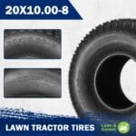 MaxAuto 20×10.00-8 Lawn Mower Tires, 20×10-8 Tractor Turf Tire, 20x10x8 NHS Tires, 4PR/Ply Tubeless, Set of 2
