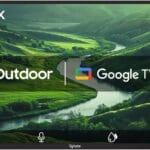 SYLVOX 43 Inch Outdoor Smart Television Weatherproof Google TV, 4K 700NIT High Brightness Temperature Resistant IP55 Waterproof TVs, Anti-Scratch Anti-Glare, Suitable for Partial Sun (Patio Series)