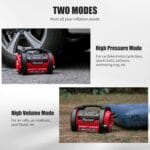 AVID POWER Tire Inflator Portable Air Compressor, 12V DC / 110V AC Car Tire Pump, Air Mattress Pump with Inflation and Deflation Modes, Dual Powerful Motors, Digital Pressure Gauge