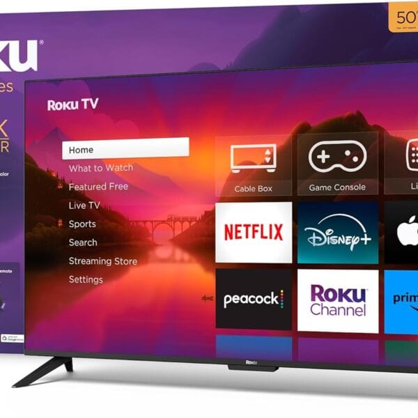 Roku Smart TV 50-Inch Select Series 4K HDR RokuTV with Roku Enhanced Voice Remote, Brilliant 4K Picture, Automatic Brightness, & Seamless Streaming Live Local News, Sports, Family Entertainment