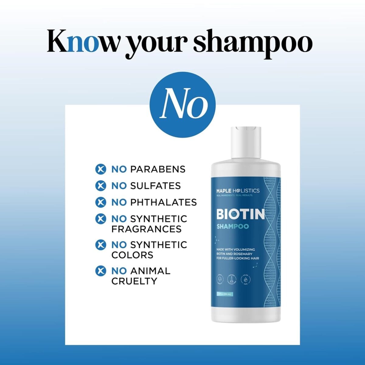 Rosemary and Biotin Shampoo for Thinning Hair – Vegan Volumizing Shampoo for Fine Hair with B Vitamins Argan Oil & Tea Tree Essential Oil – Paraben Silicone and Sulfate Free Vegan Formula (8 Fl Oz)