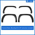 Tyger Auto Fender Flares Compatible with 1999-2006 Chevy Silverado GMC Sierra 1500 2500 3500HD; 2007 Classic Fleetside, Fine-Textured Paintable Factory Style 4pc | TG-FF6C4218