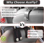 Car Hooks for Headrest-2 Pack Leather and Metal Material Multi-Functional Purse Hooks fits Car Seat Suitable for Bags, Handbags-Black