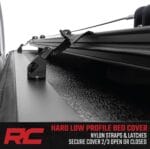 Rough Country Hard Tri-Fold Truck Bed Tonneau Cover for Chevy Silverado & GMC Sierra 1500 (2019-2025) – Low-Profile Aluminum Folding Bed Cover, Fits 5’10 (69.9″) Bed