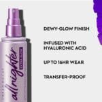 Urban Decay All Nighter Extra Glow Dewy Makeup Setting Spray for Face, Transfer-proof, Long-lasting 16 HR Wear, Hyaluronic Acid & Agave Extract, Radiant Finish, Oil-free, Paraben-free, Vegan – 4 fl oz