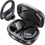 Wireless Earbuds Bluetooth Headphones 80hrs Playback Ear Buds Power Display with Noise Canceling Mic Headsets for Sports/Workout/Running Black
