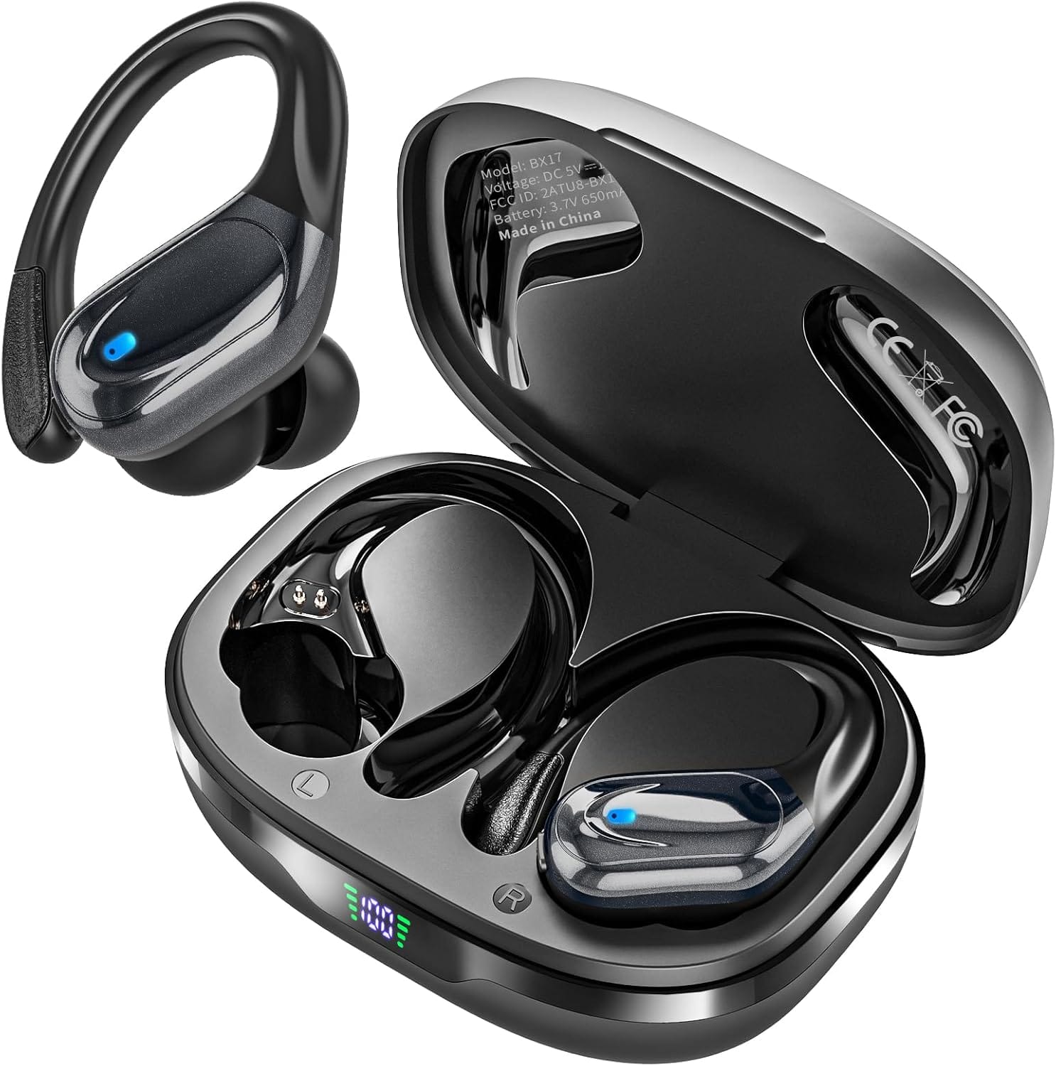 Wireless Earbuds Bluetooth Headphones 80hrs Playback Ear Buds Power Display With Noise Canceling Mic Headsets For Sports/Workout/Running Black Wireless Earbuds Bluetooth Headphones 80hrs Playback Ear Buds Power Display with Noise Canceling Mic Headsets for Sports/Workout/Running Black