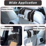 Car Hooks for Headrest-2 Pack Leather and Metal Material Multi-Functional Purse Hooks fits Car Seat Suitable for Bags, Handbags-Black