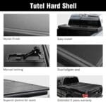 Tutel Hard Shell Folding Truck Bed Tonneau Cover|Fits 2015-2025 Ford F150 5’5″Bed (66″) – TULH016