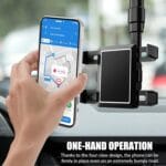 SXhyf Rear View Mirror Phone Holder, 2023 Rotatable and Retractable, Universal Mount, Cell Car Fit for iPhone 11 12 13 14 Pro Max Samsung All Phone