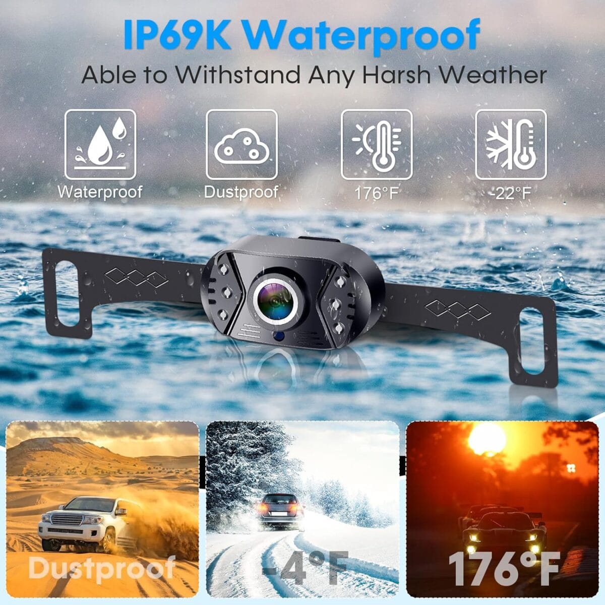 Backup Camera Easy Setup Plug-Play: HD 1080P No-Delay Waterproof – Clear Night Vision Rear View Camera with Monitor for Car Truck SUV – LK3
