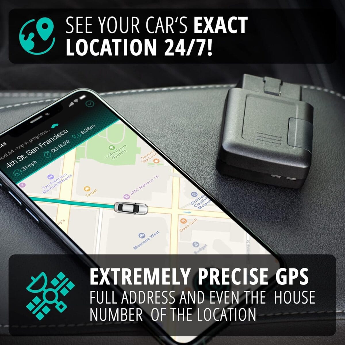 CARLOCK Anti Theft Car Device – Real Time 4G Car Tracker & Car Alarm System. Comes with Device & Phone App. Tracks Your Car in Real Time & Notifies You Immediately of Suspicious Behavior.OBD Plug&Play
