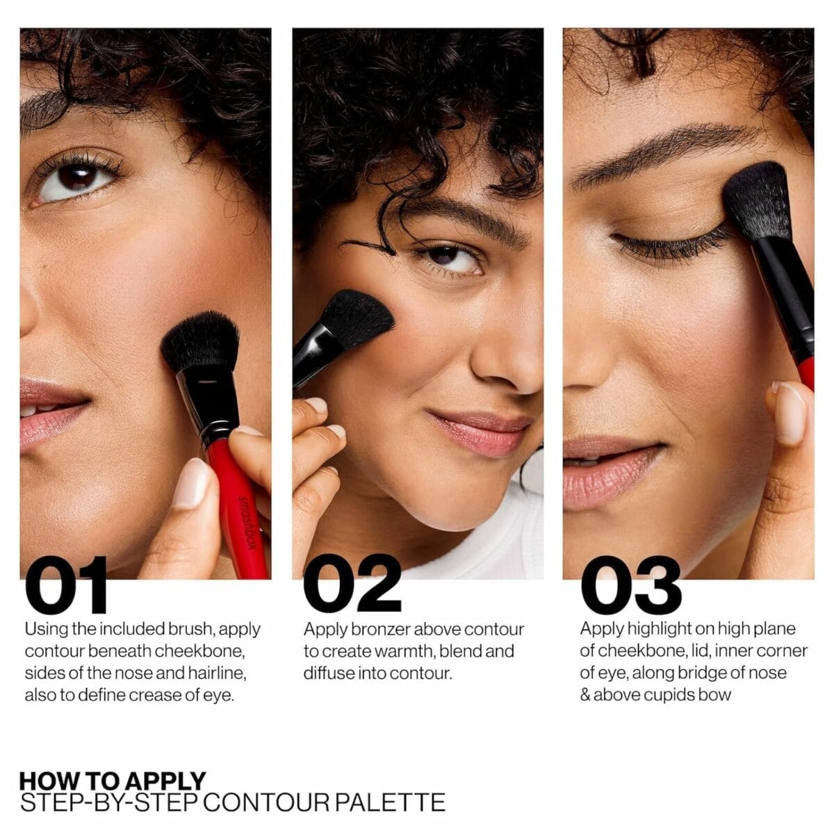 Smashbox Step-By-Step Contour Kit | Buildable, Highlight, Shapes + Brush, 0.4 oz.