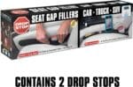 Drop Stop – The Original Patented Car Seat Gap Filler (As Seen On Shark Tank) – Between Seats Console Organizer, Set of 2 and Slide Free Pad and Light
