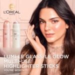 L’Oreal Paris True Match Lumi Le Glass Highlighter Stick, Reflective, Translucent, Glassy Highlighter for Face and Body, 610 Glassy Pearl Eclat, 0.17 Oz