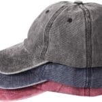 3 Pack Washed Plain Baseball Cap, Retro Adjustable Dad Hats Gift for Men/Women,Unstructured/Cotton