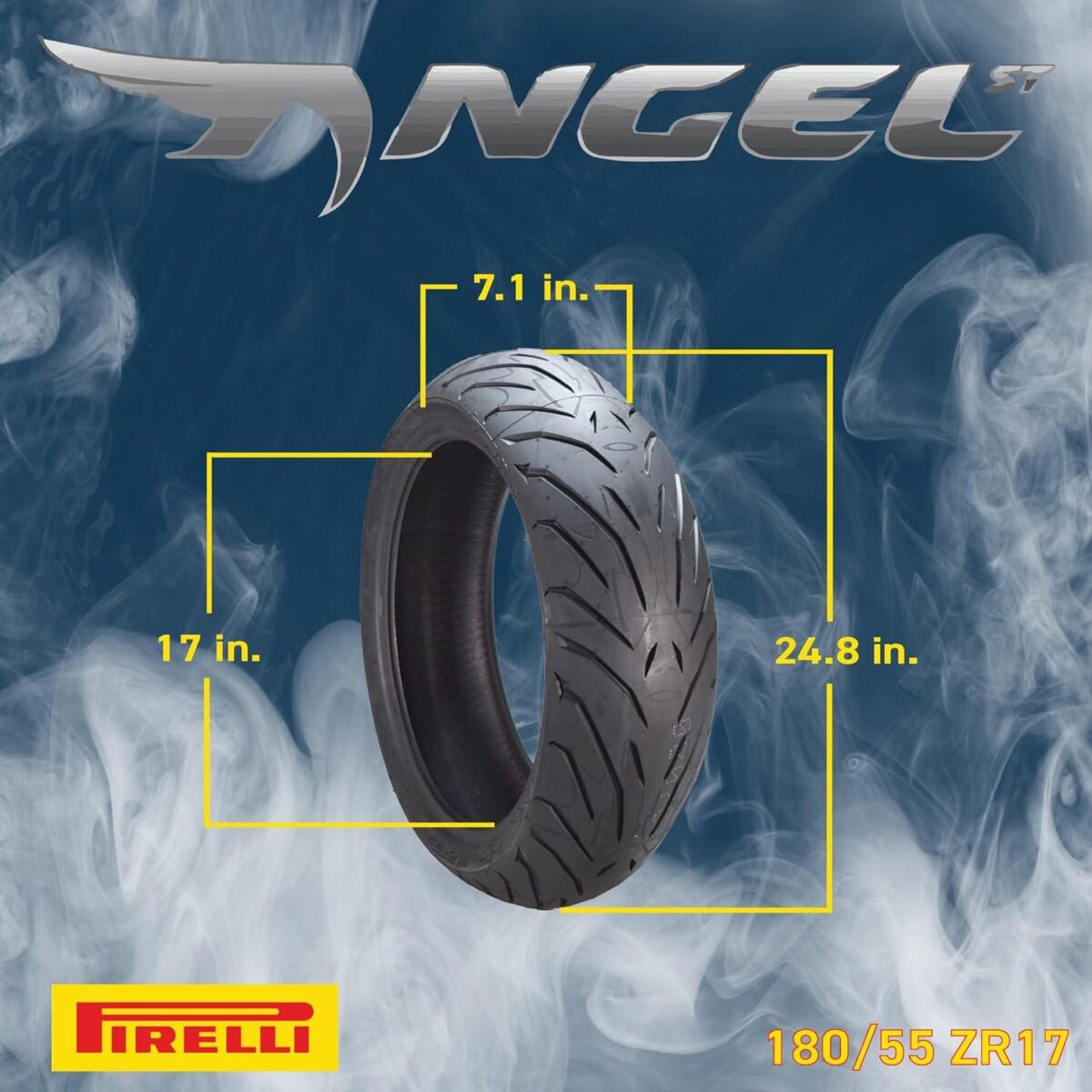 Pirelli Angel ST Motorcycle Tire Set – High Performance, Durable, and Reliable Front (120/70ZR-17 58W) and Rear (180/55ZR17 73W) Tires