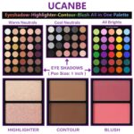 UCANBE Eyeshadow Palette with 15Pcs Brushes Makeup Set, Pigmented 86 Colors Make Up Sets Valentine’s Gift, Matte Shimmer Glitter Eye Shadow Pallet Highlighter Contour Blush Powder Brush Beauty Kit