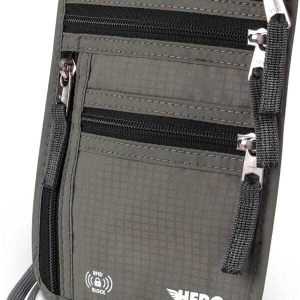 Hero Travel Supply Neck Wallet, RFID Blocking Passport Holder, Easy to Conceal Travel Pouch