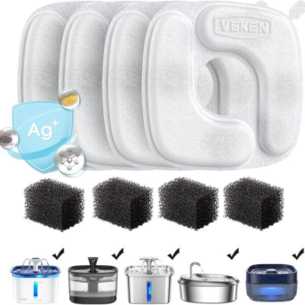 Water Fountain Filters, 4 Pack Replacement Filters