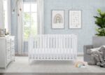 Delta Children Heartland 4-in-1 Convertible Crib – Greenguard Gold Certified, Bianca White