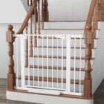 Cumbor 29.7-40.6" Baby Gate for Stairs, Mom's Choice Awards Winner-Dog Gate for Doorways, Pressure Mounted Self Closing Pet Gates for Dogs Indoor, Durable Safety Child Gate with Easy Walk Thru Door