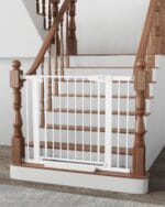 Cumbor 29.7-40.6" Baby Gate for Stairs, Mom's Choice Awards Winner-Dog Gate for Doorways, Pressure Mounted Self Closing Pet Gates for Dogs Indoor, Durable Safety Child Gate with Easy Walk Thru Door