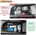 TACORBO Center Console Organizer Compatible with Camry XLE XSE 2018-2022 2023 2024 and Camry LE SE 2020 2021 2022 2023 2024 Insert Tray Accessories, Armrest Secondary Storage Box, Black Trim
