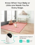 VistaView Smart WiFi Baby Monitor – 5 1080P Split Screen & 2K Camera App Control, Cry & Motion Alerts, HD Night Vision, 5000mAh Battery, 2-Way Talk, Multi-User, Triple Security, 1279ft Range