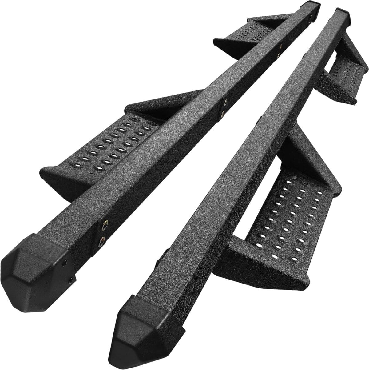 Drop Down Running Boards Compatible with 09-18 Ram 1500/10-24 Ram 2500 3500 Crew Cab(Include 19-24 Classic), Dual-Stage Textured Black Powder Coated, 82 Inch Door Step Side Step Step Bars.